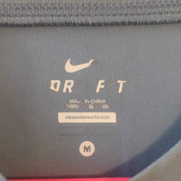 Nike Mens Medium Gray Tank Top Logo Dri Fit Gym Run Exercise Basketball - Picture 3 of 8
